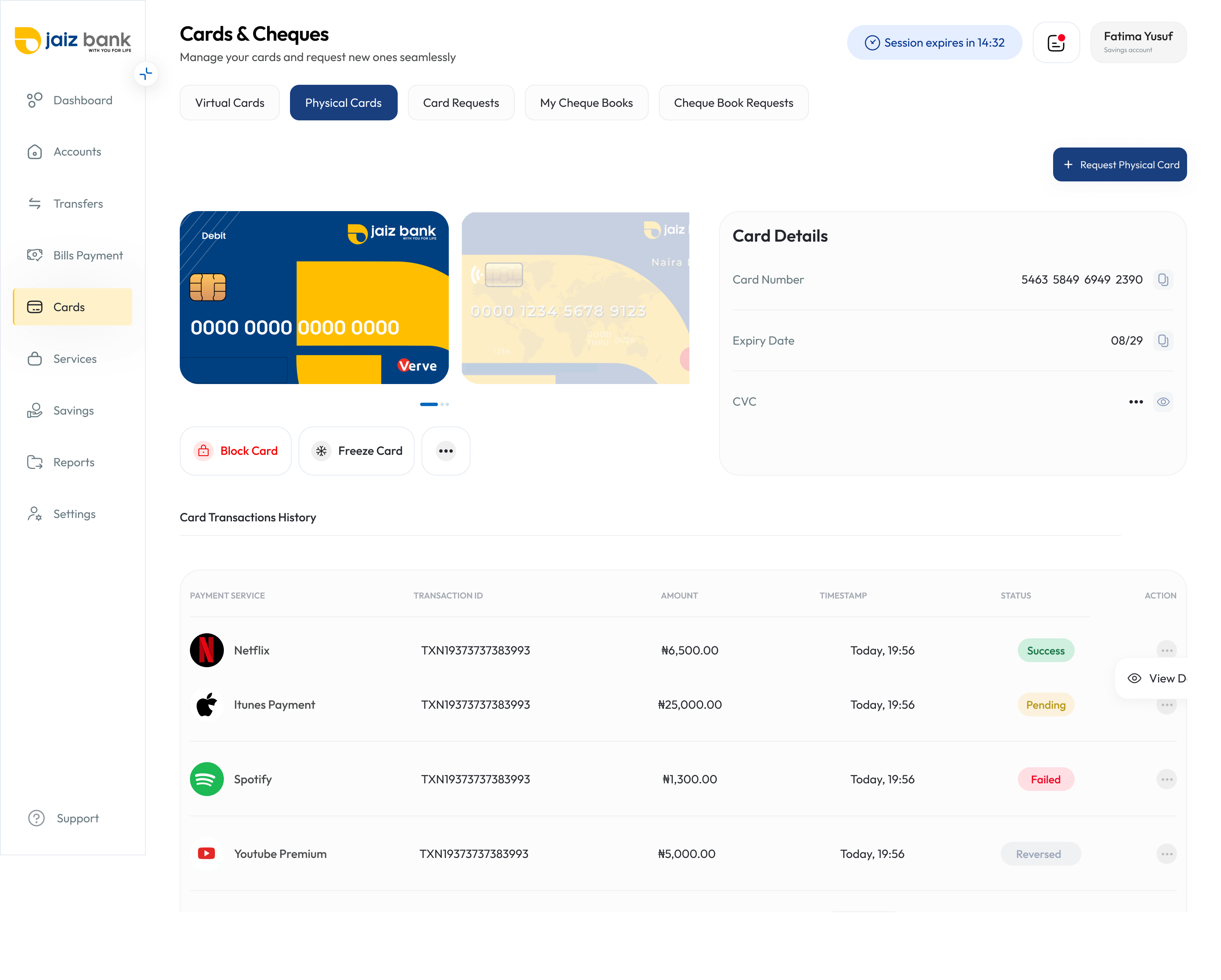 Jaiz Bank Cards & Cheques thumbnail