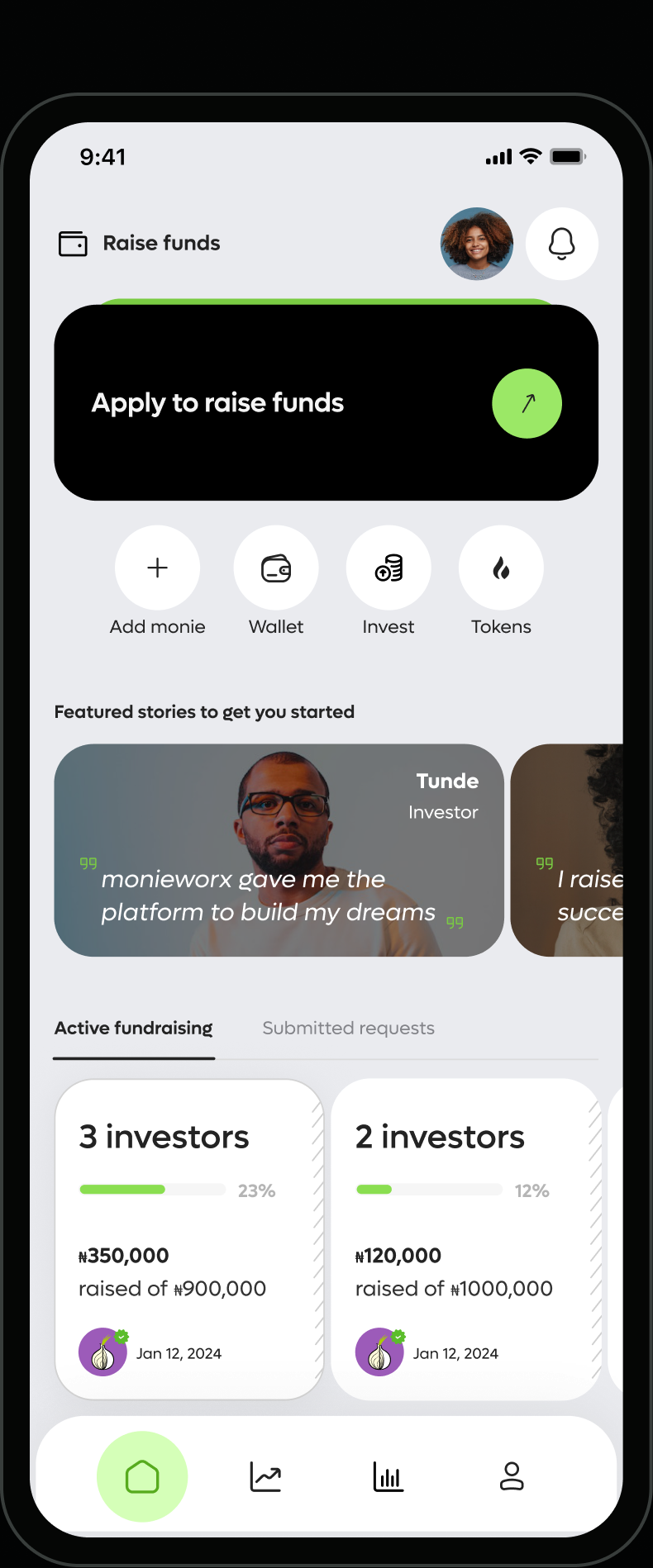 03 / ACTIVE fundraiser application state