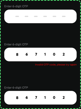 Sample OTP field components
