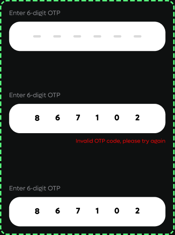 Sample OTP field components